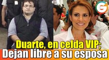 Javier Duarte en celda VIP ; Dejan libre a su esposa