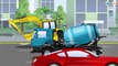 Learn Colors & Vehicles Big Truck & JCB Excavator w Tractor Animation World of Cars and Trucks