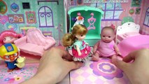 Baby doll house and baby crib and stroller toys play