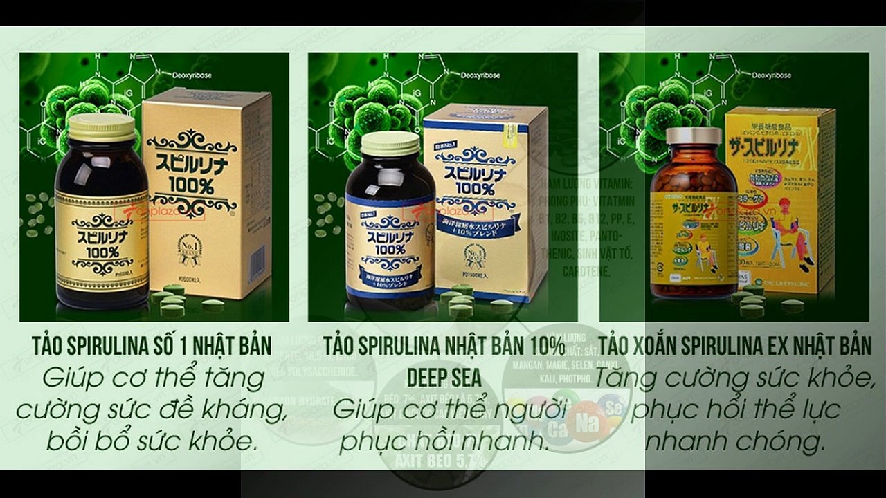 Tảo xoắn Spirulina Nhật Bản 2200 Viên