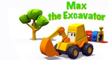 Car cartoon and kids games. Excavator Max and surprise egg.
