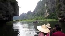 Beautiful scene at the end of Tam Coc River Ninh Binh Vietnam