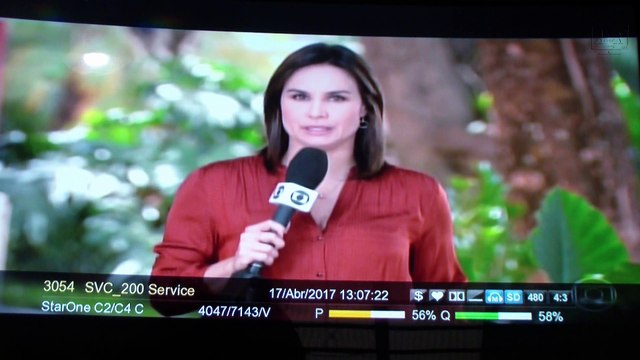 Globo com sinal FTA no Star One C4 Banda C Parabólica