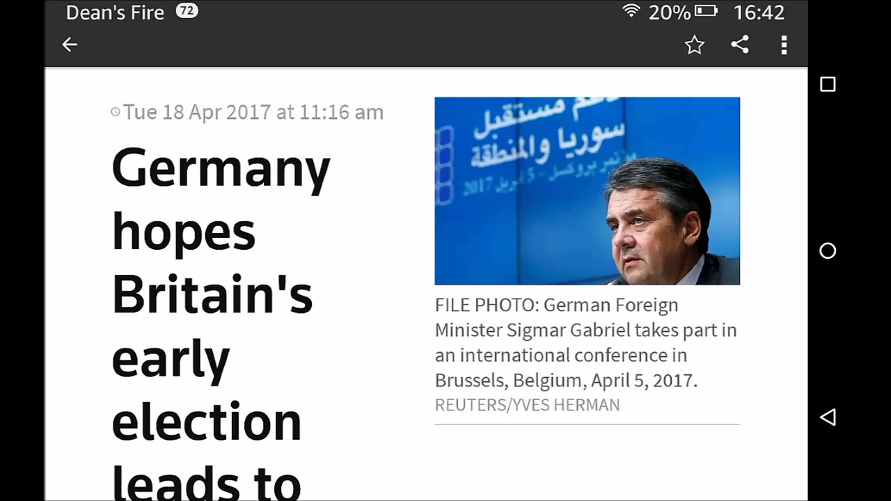 Reuters April 18 Headlines May's Snap Election Announcement and Initial Reactions