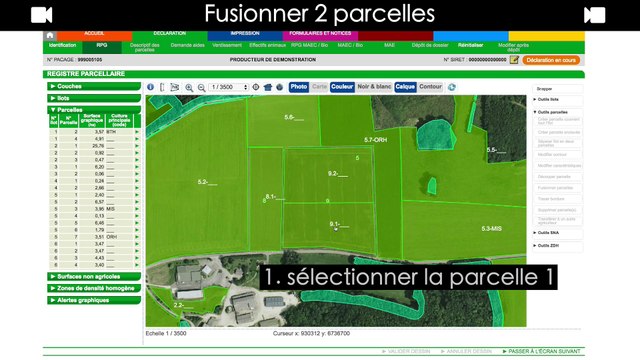 Minute Pac - Fusionner deux parcelles