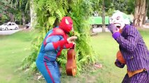 Spiderman FROZEN by Dragon! Fly Dragon Attack Superheroes SAW SEE Muscle Venom Joker Action Movies