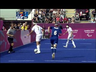 Football 5 a side   ESP versus FRA   2nd half   Men's Semifinal 1   London 2012 Paralympic Games