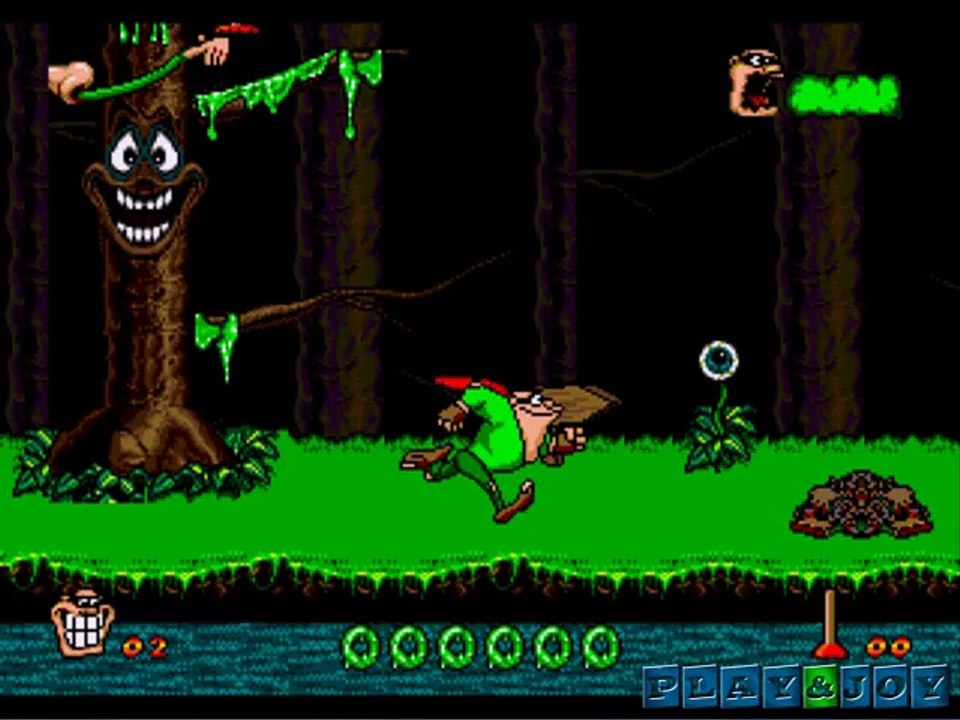 Boogerman - Flatulent Swamps lvl 1 (sega mega drive)