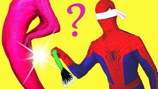 Spiderman, Pink Spidergirl & Donkey Game! w/ Frozen Elsa, Rainbow Hair, Joker & Prank! Superhero Fun