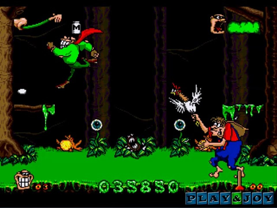 Boogerman - Flatulent Swamps - boss fight (sega mega drive)