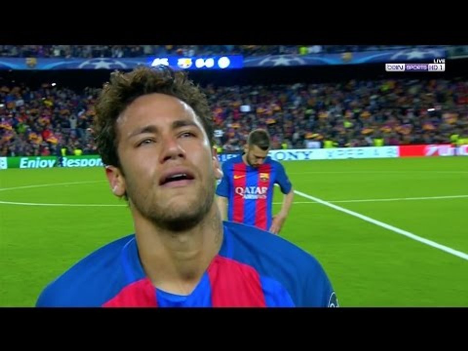 Neymar crying Messi sad Luis Enrique Reaction a...