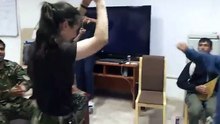 American Girl And Afghan Soldier Performing Romantic Dance