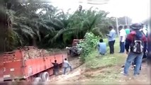 Truck masuk jurang tinggal badan di pinggir jalan