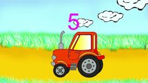 Learning numbers with a tractor! Vehicles for children. Developing cartoon