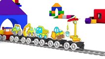 Cartoon Cars Construction Puzzle - Magical Music Train Ride!