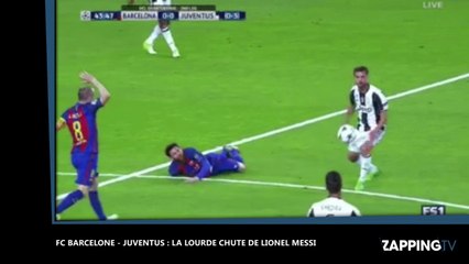 Barça-Juve : L’énorme chute de Lionel Messi (Vidéo)
