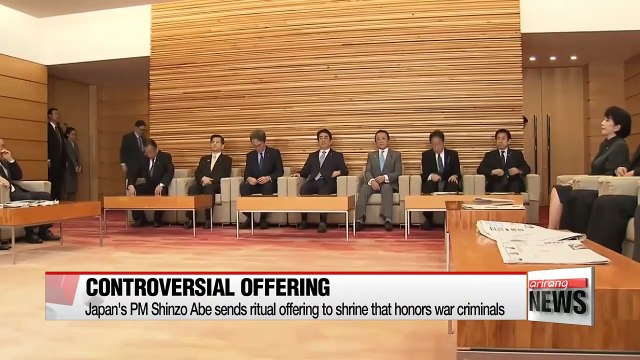Japanese Prime Minister Shinzo Abe sends ritual offering to war shrine