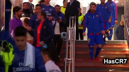 Ronaldo and Messi greet each other before El Classico 2016