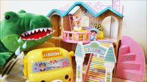 リカちゃん 公園でワニにおそわれる メロディバスで避難する エレベーターのある おおきなようちえん Licca-chan Doll Kindergarten School Bus Toy