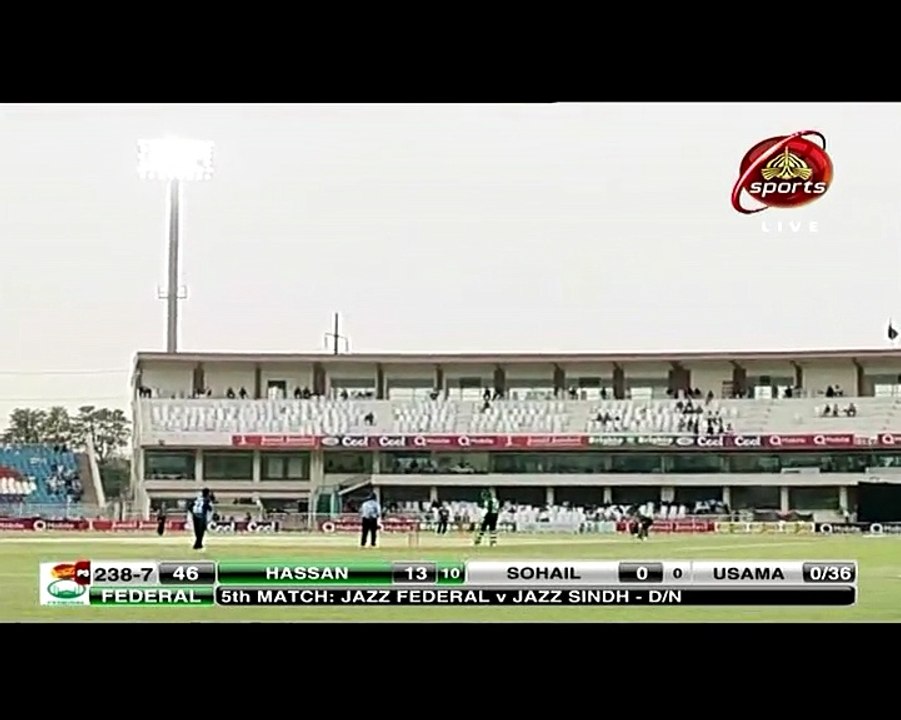 Hassan Khan hit a brilliant six to Usama Mir