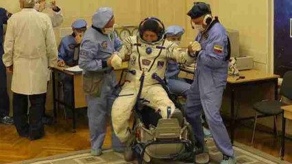 Los astronautas de la Soyuz MS-04 se prepararon así antes del despegue