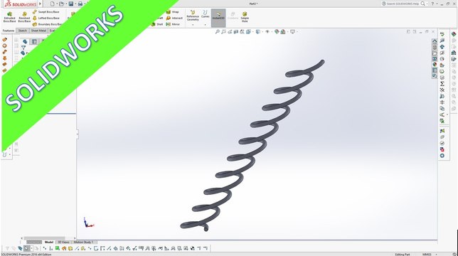 Helix - Spring with an angle -SolidWorks 2016 - Training - Equation driven curve