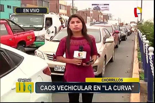Chorrillos: intensa congestión vehicular en zona ‘La Curva’