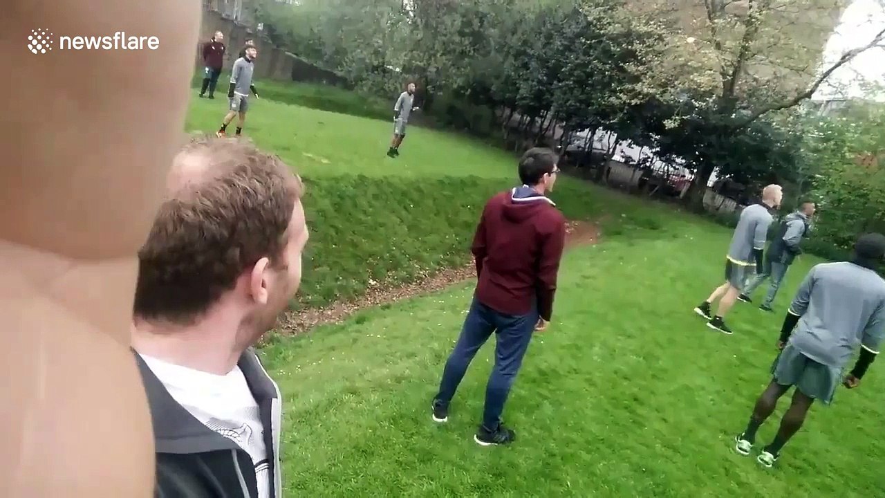 RSC Anderlecht train in Manchester park ahead of Europa League match