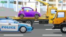 The Red Dump Truck & Crane - Construction Trucks Kids Animation - World of Cars for children