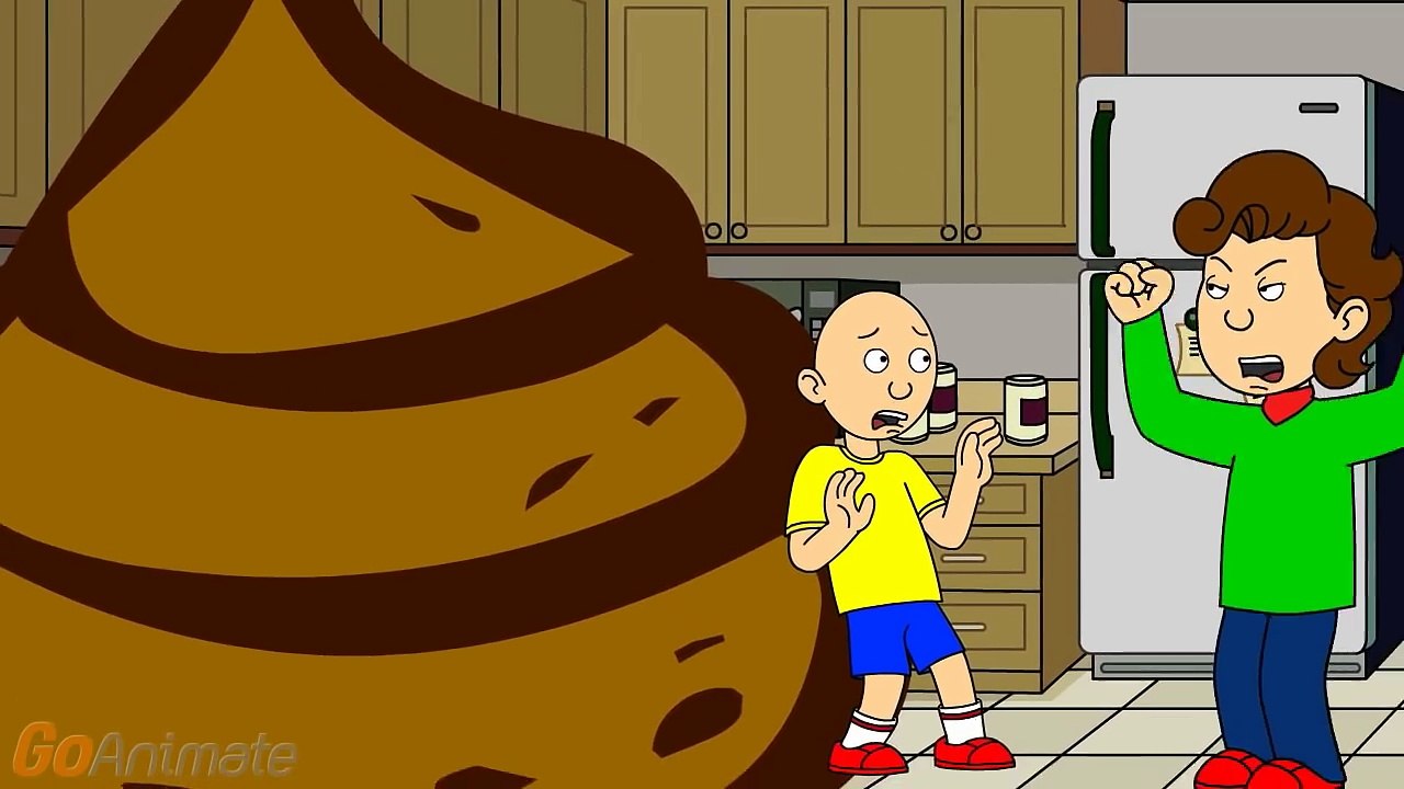 Caillou poops in the kitchen_goes into the pile