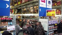 Angry winemakers smash bottles outside French supermarket