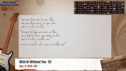 With Or Without You - U2 Guitar Backing Track