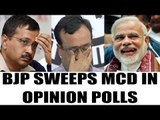 MCD polls 2017 : BJP storms ahead of AAP & Congress in Opinion polls | Oneindia News