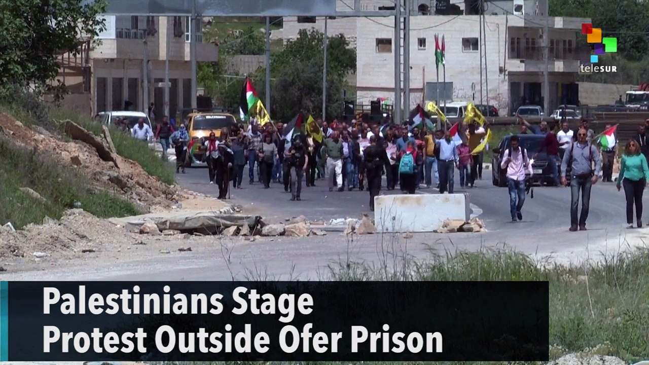 Palestinians Stage Protest Outside Ofer Prison