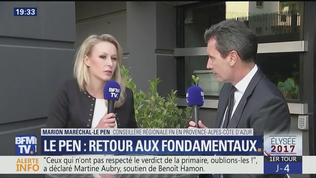 Marion Maréchal-Le Pen l'invitée de BFM TV hier soir avant le meeting de Marine Le Pen (20/04/2017)