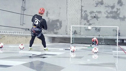 Athletes Defy Gravity To Land Epic Trick Shot