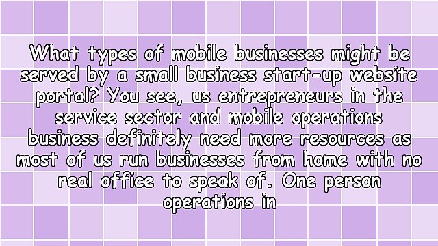 Mobile Business Portal Informational Website Needed To Help Small Business Start-Ups