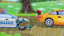 Emergency Cars - The Blue Police Car Hurry to the Rescue - Cars & Trucks Cartoon for children