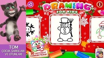 Kardanadam Çizdim! _ Çizgi Film Tadında Çizimler _ Çocuklar için Resim Çizme _ Kardan Adam ,2017