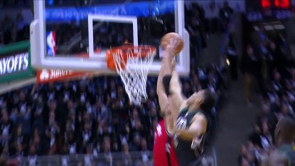 Giannis Antetokounmpo Big Block - Raptors vs. Bucks - April 20, 2017