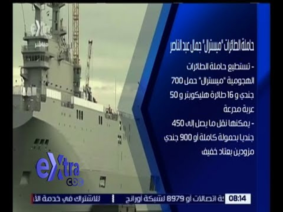 غرفة الأخبار | اليوم .. حاملة المروحيات ميسترال “ جمال عبد الناصر “ تصل سواحل الإسكندرية