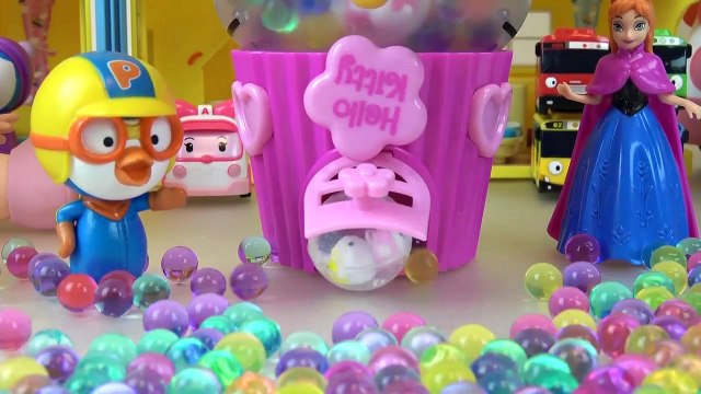 Hello Kitty Surprise egg machine and baby doll orbeez and Kinder joy toys play