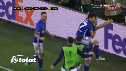 هدف شالكه الثالث في مرمي اياكس (3-0) الدوري الاوروبي