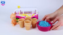 Naughty Ban Colors for Toddlers Dinosaur Finger Family Kinetic Sand Ice Cre