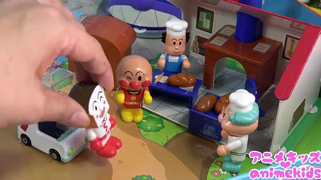 アンパンマン アニメ おもちゃ ひろびろタウン バイキンマン パン工場 パンを奪いにきたよ❤ animekids アニメキッズ animation Anpanman Toy