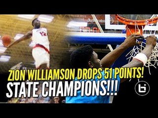 Zion Williamson Drops 51 & Chandler Lindsey Poster in State Championship! Raw Game Highlights!