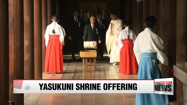 Japan's PM Shinzo Abe sends ritual offering to shrine that honors war criminals