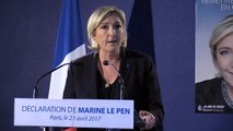 Déclaration à la presse de Marine Le Pen (21/04/2017)