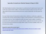 Gosreports Report news：Specialty Screwdrivers Market Research Report 2016