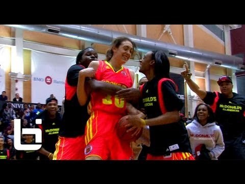 Girl Dunks Twice! 6'3 Breanna Stewart Puts Down 2 Dunks In McDonald's All American Dunk Contest!
